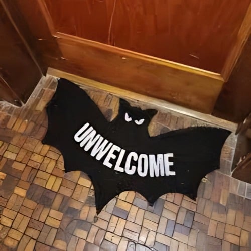 🔥LAST DAY 49% OFF🦇 "Unwelcome" Bat Shaped Coir Mat