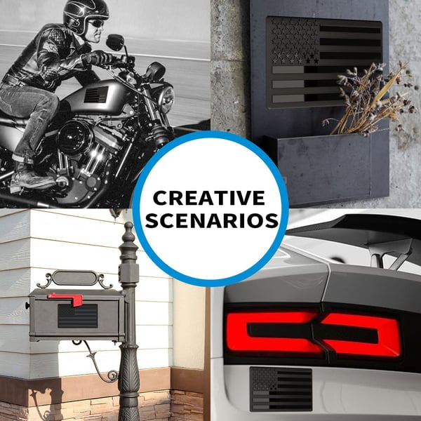 đ„Last Day 49% OFF - 3D All-Black American Flag Emblem Decal