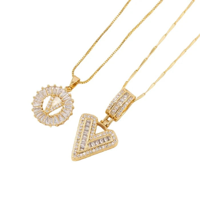 π New Release Mother's Day Gift - 50% Off - Set of 2 - Initial Letter Pendant Necklace