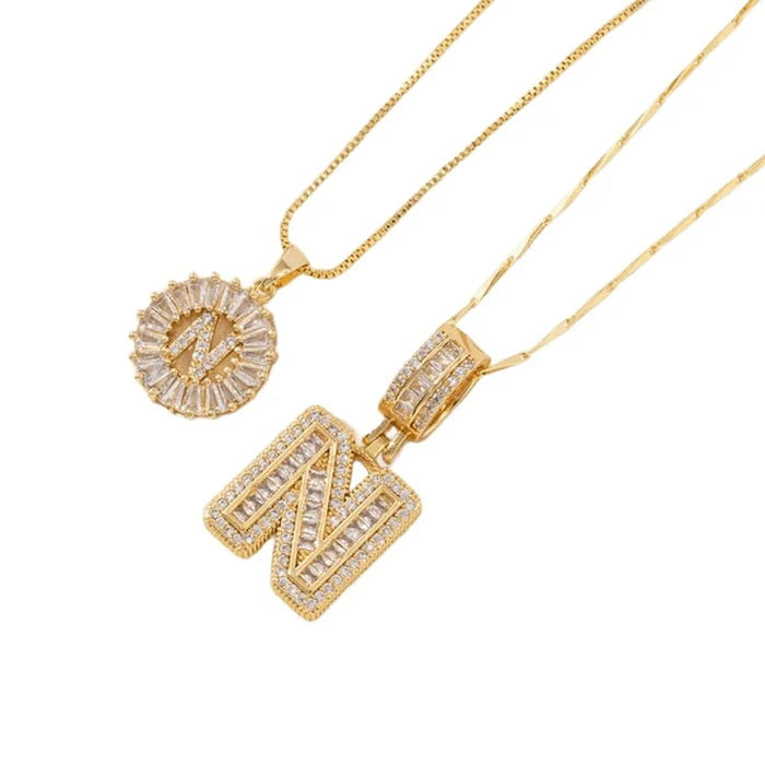 π New Release Mother's Day Gift - 50% Off - Set of 2 - Initial Letter Pendant Necklace