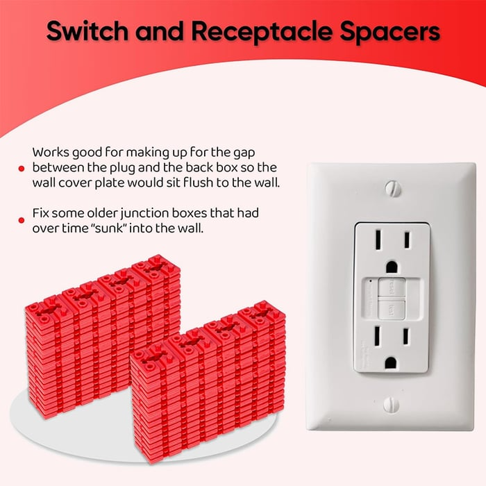 đ„Switch and Receptacle Spacers for Loose Outlet Fix