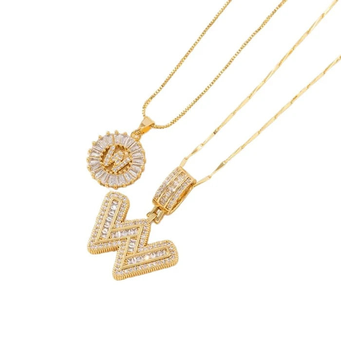π New Release Mother's Day Gift - 50% Off - Set of 2 - Initial Letter Pendant Necklace
