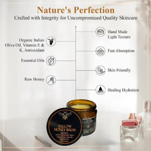 ✨Beef Tallow and Honey Balm for Skin - Handmade All-Natural Moisturizer