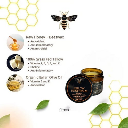 ✨Beef Tallow and Honey Balm for Skin - Handmade All-Natural Moisturizer